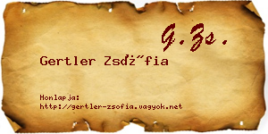 Gertler Zsófia névjegykártya
